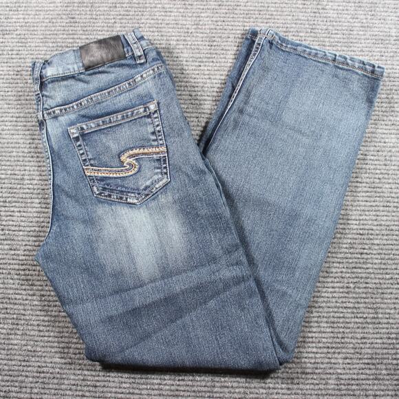 Silver Jeans Garret Jeans Girls 14 Blue Straight Adjustable Waist - Picture 1 of 10